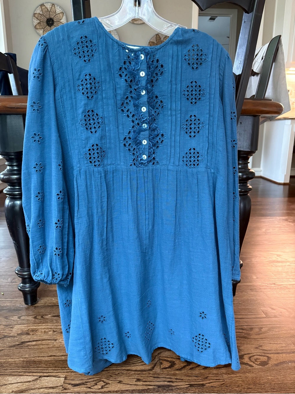 Sundance Women's Blue Eyelet Peasant Dress